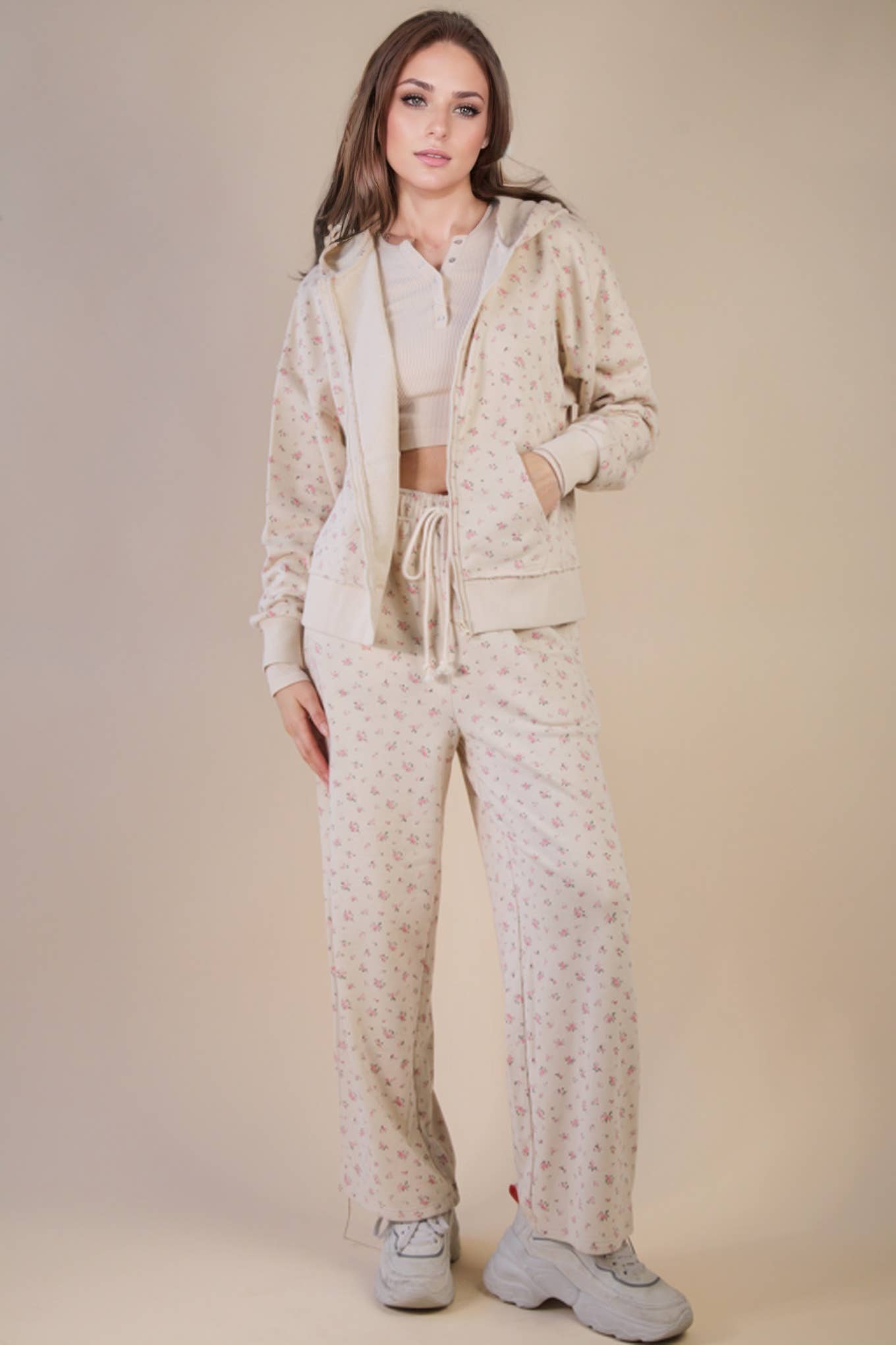 Floral Wide Leg Sweatpants