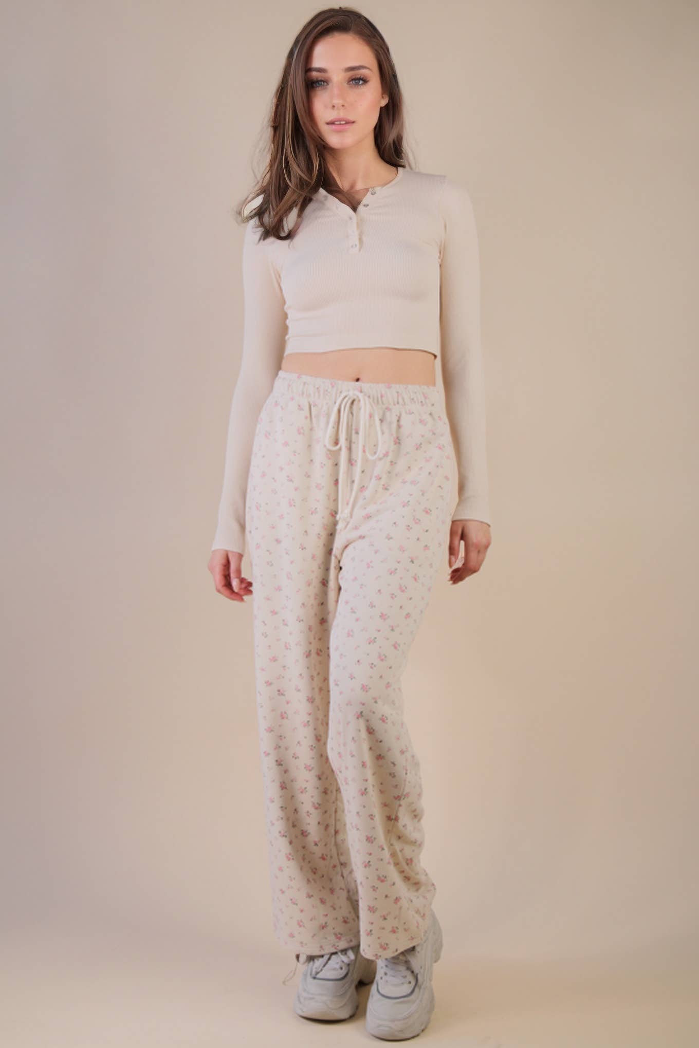 Floral Wide Leg Sweatpants