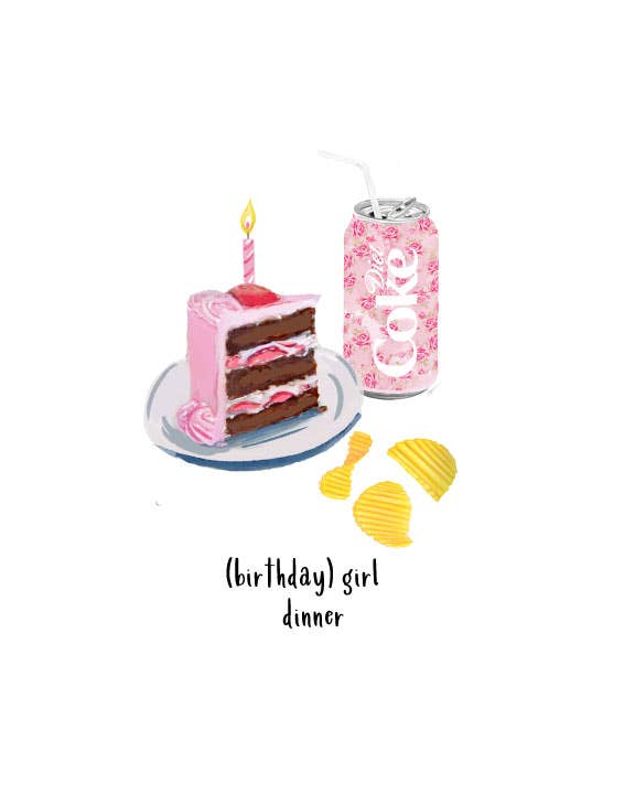 Birthday Girl Dinner Greeting Card
