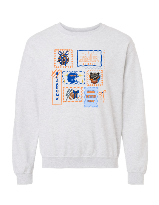 Chicago Bears Inspired Collage Crewneck/Tee