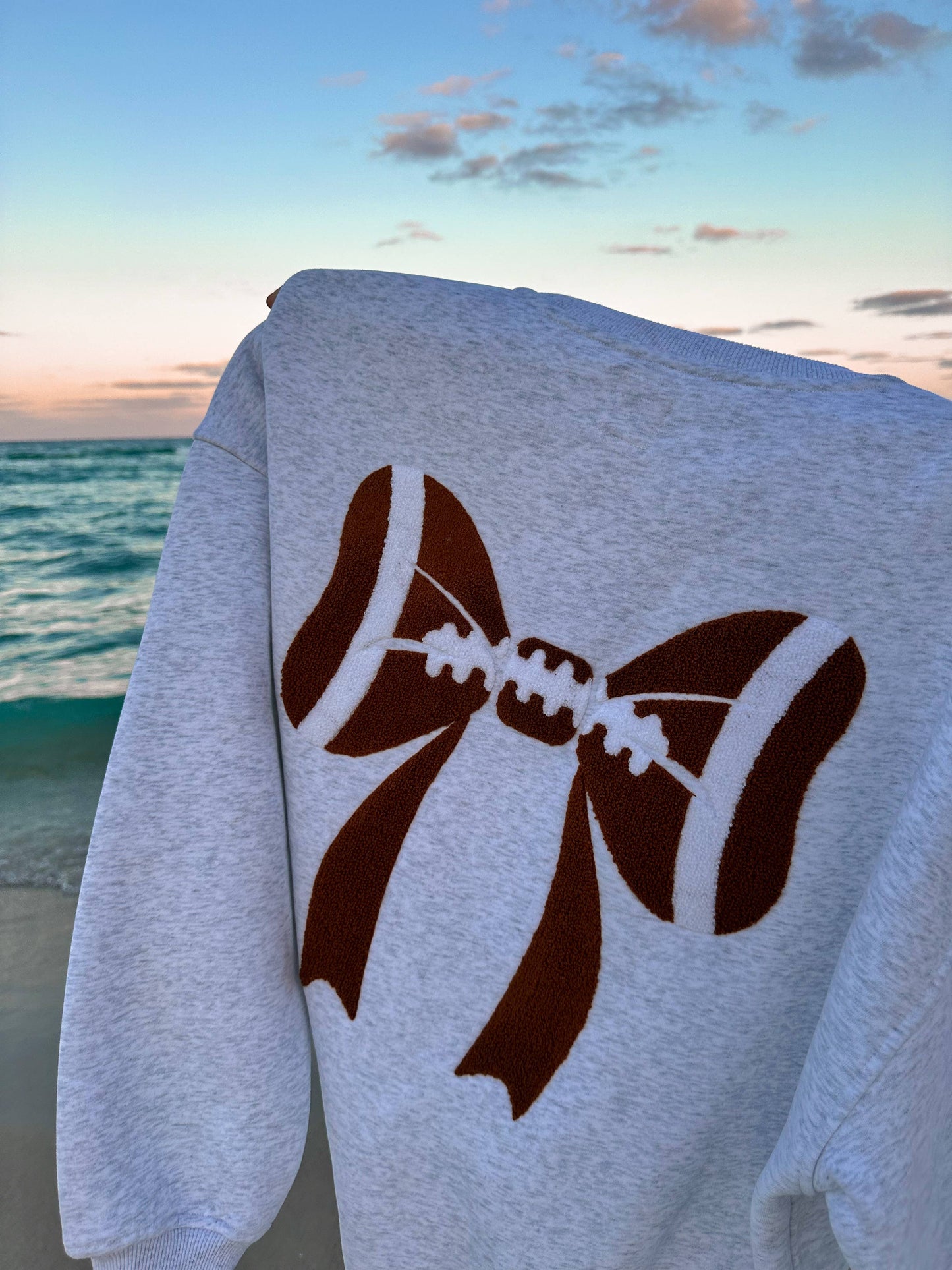 Football Bows Oversized Sweatshirt
