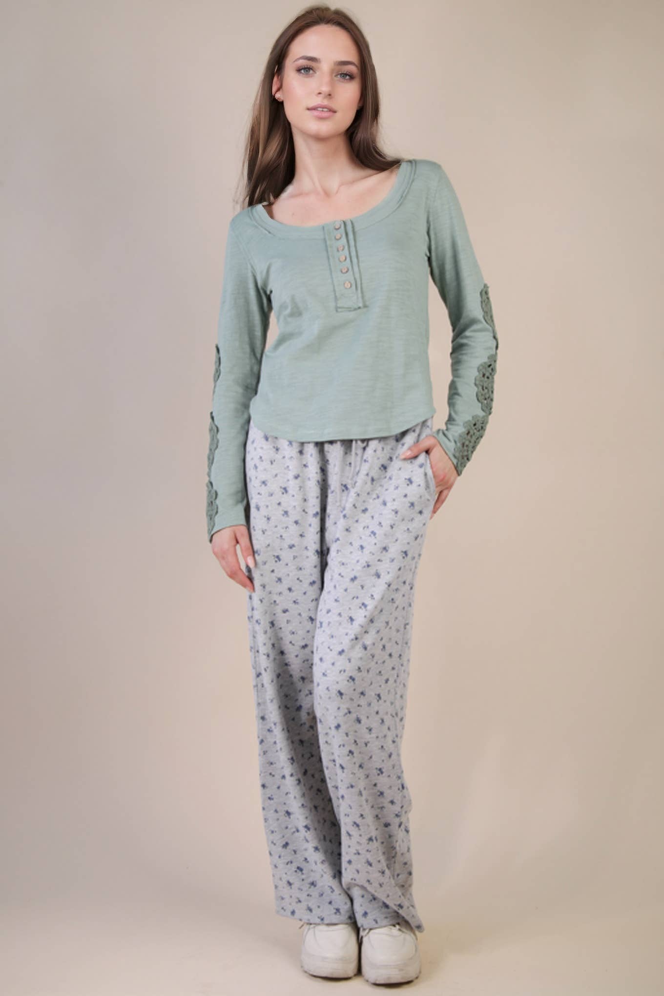 Floral Wide Leg Sweatpants