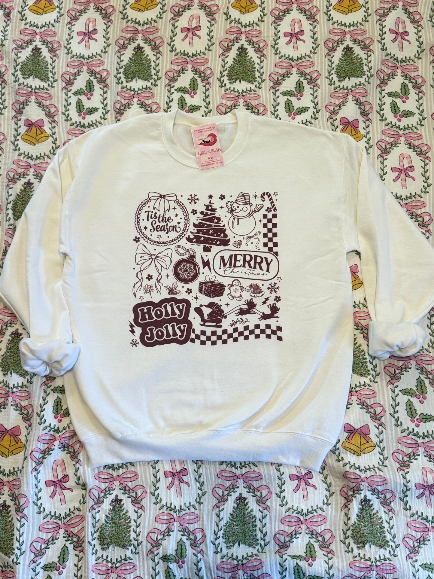 Red Christmas Collage Sweatshirt