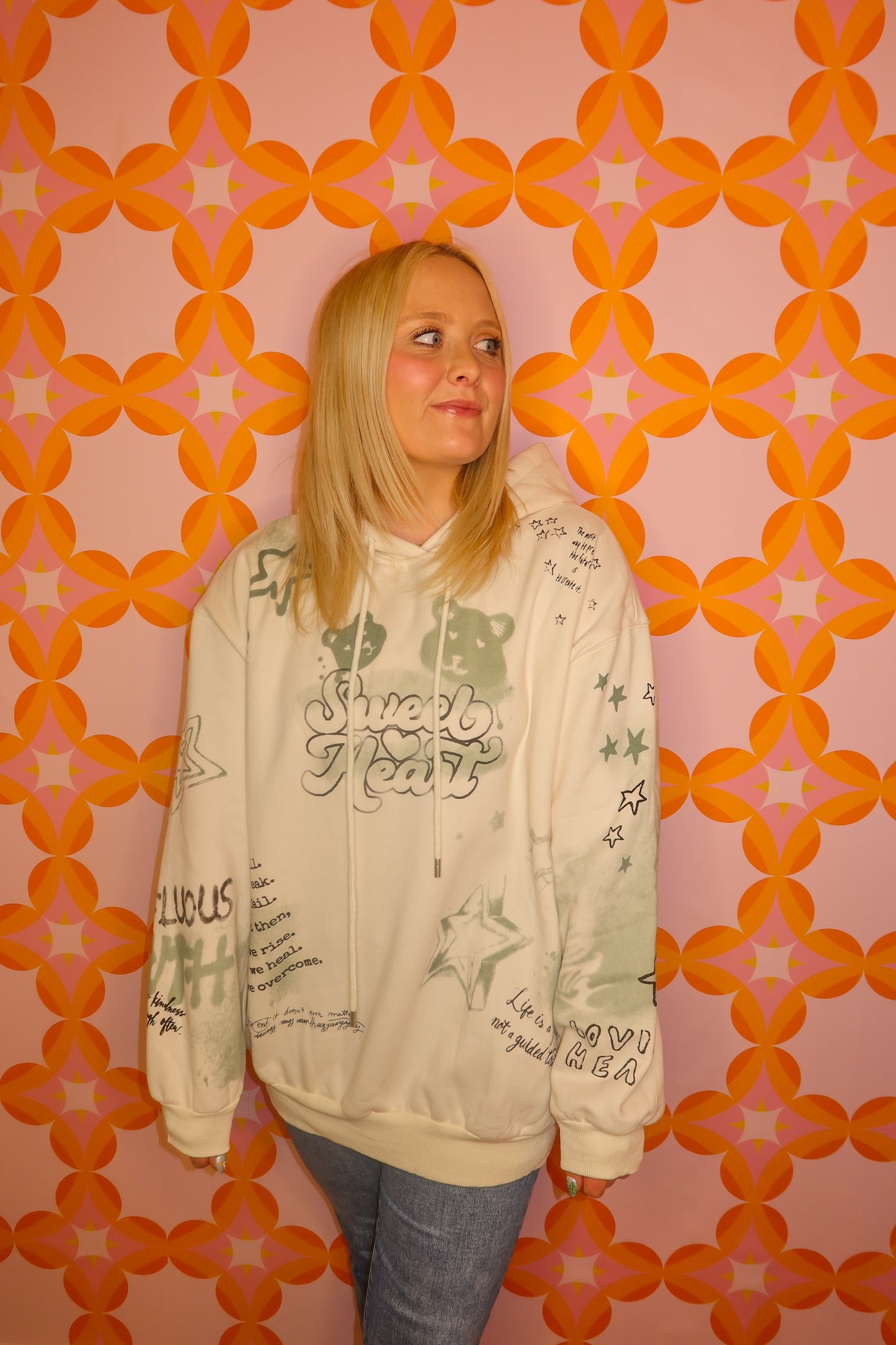 Green oversized sweetheart hoodie