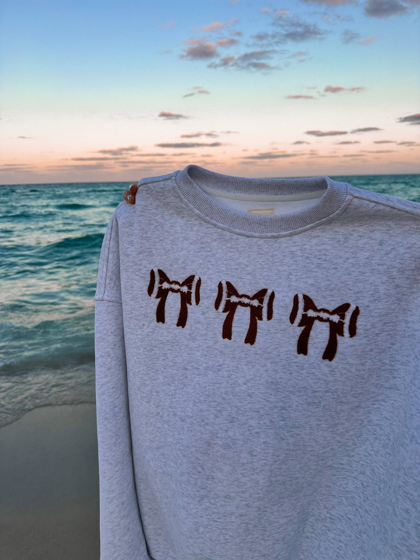 Football Bows Oversized Sweatshirt