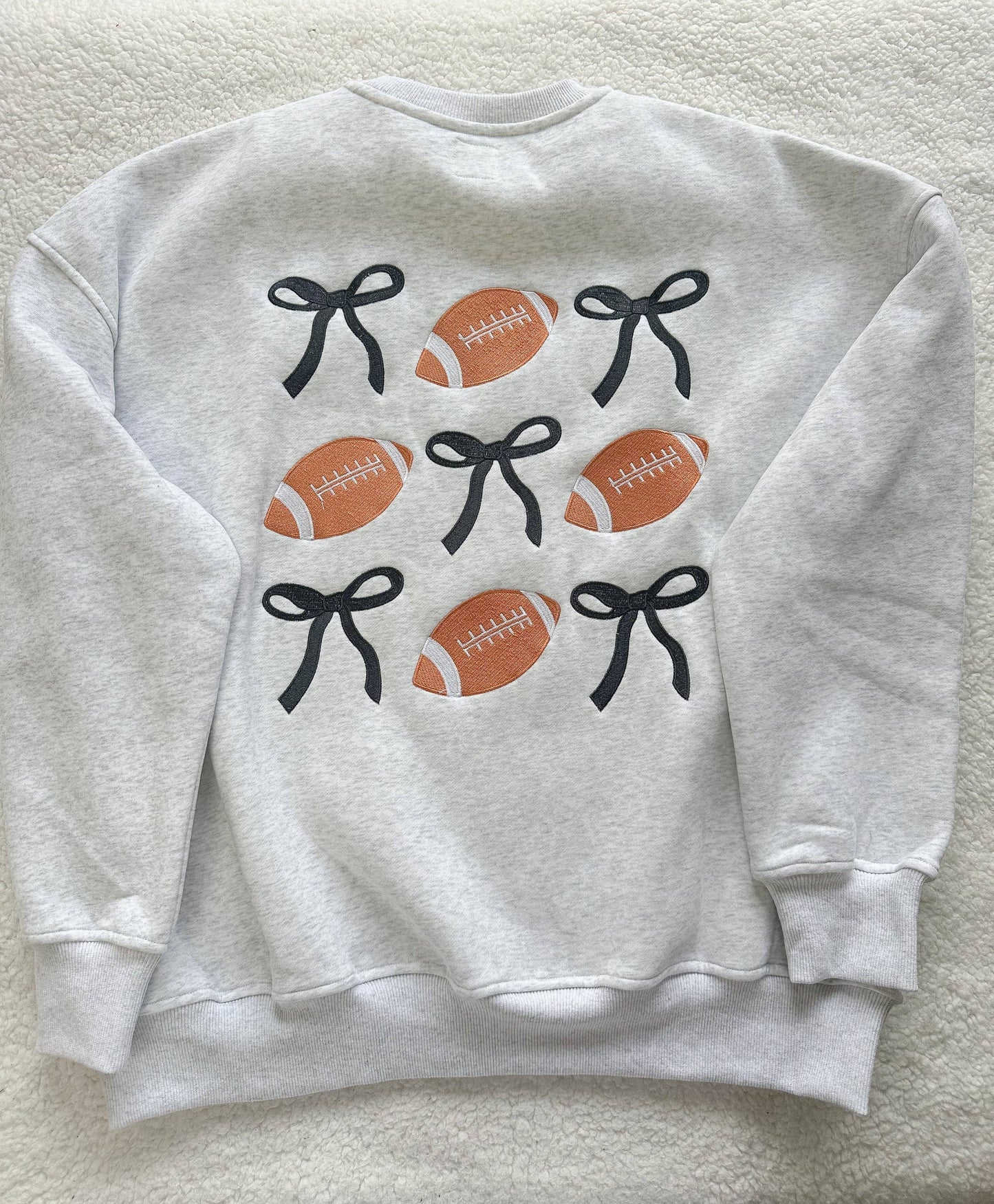 Game Day Football Bows Oversized Sweatshirt