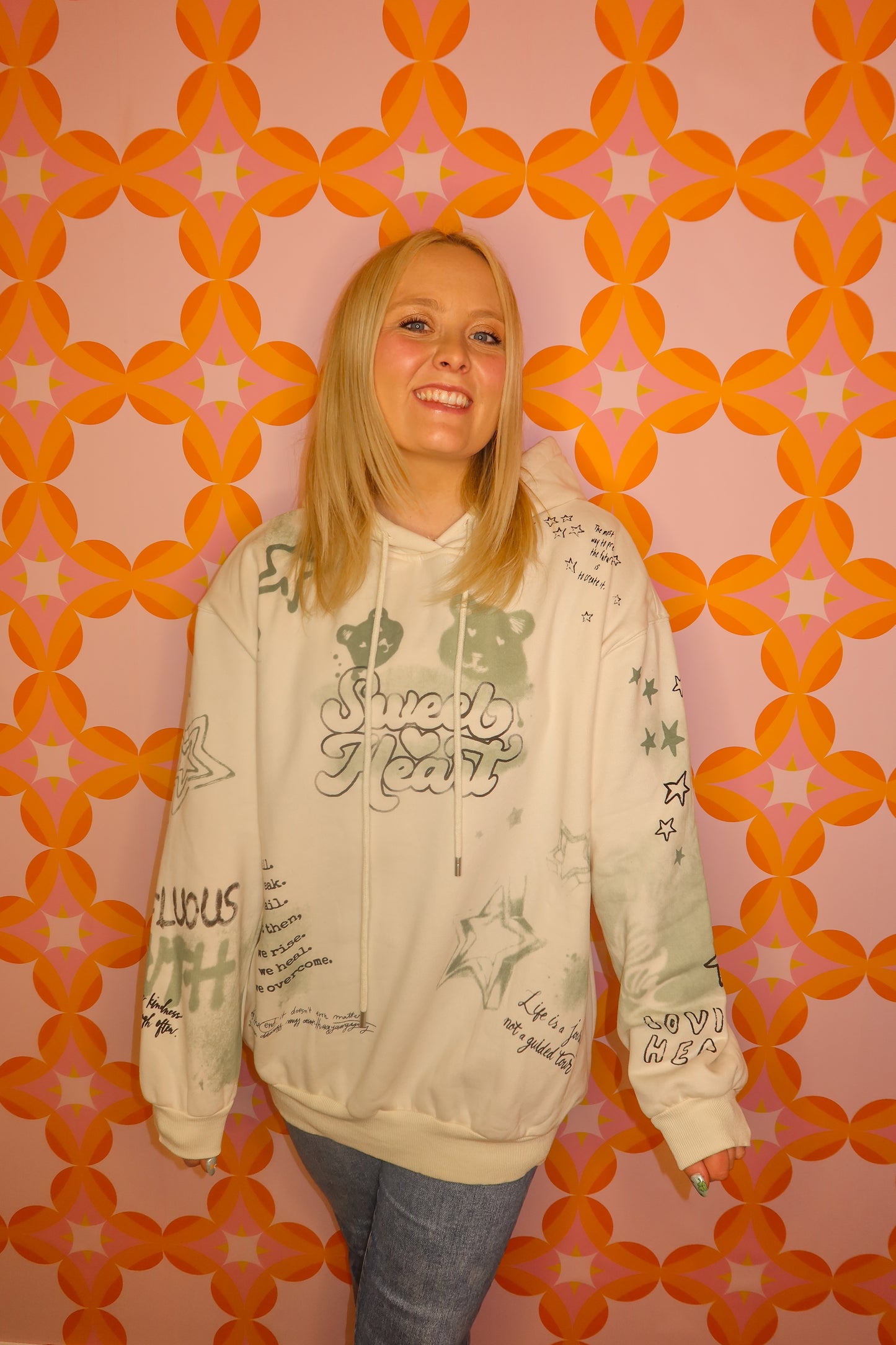 Green oversized sweetheart hoodie