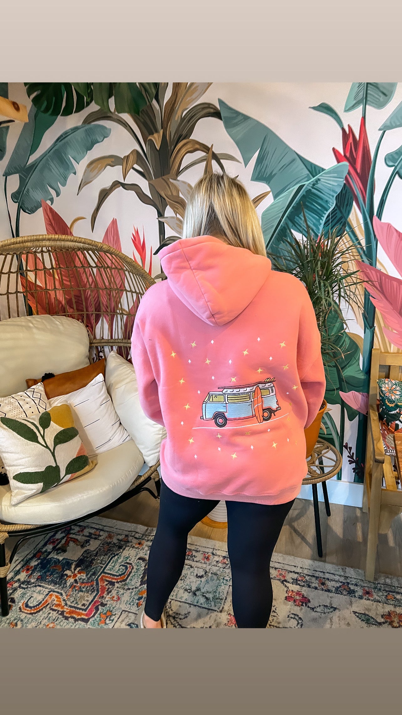 Embroidered Van Star Oversized Hoodie