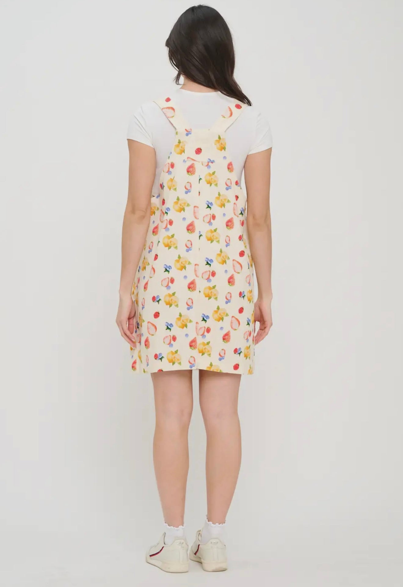 Farmer’s Market Fruit Print Overall Dress