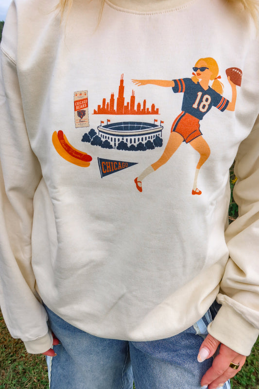Chicago Gameday Girlie ivory Crewneck/tee