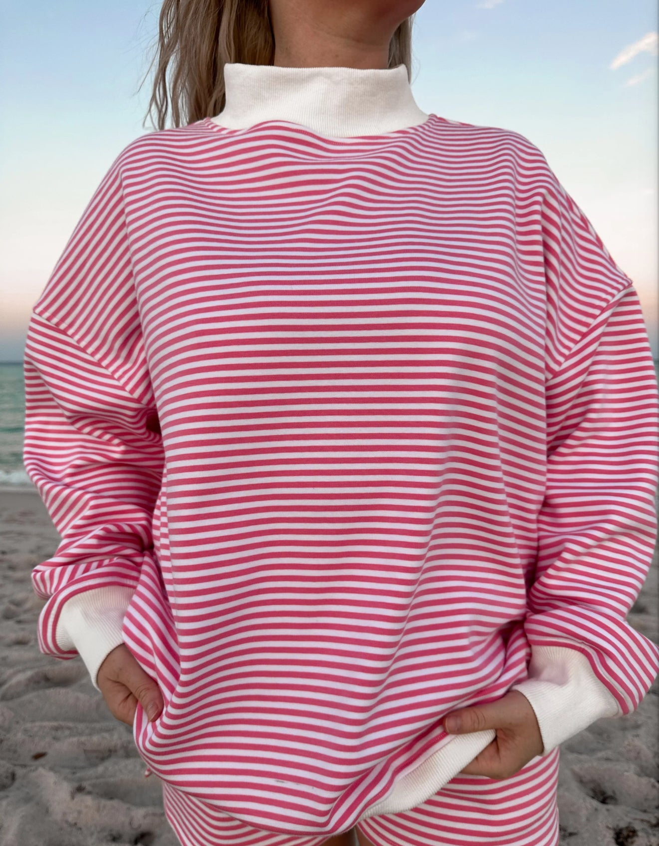 Sail Away Mockneck Oversized Sweatshirt