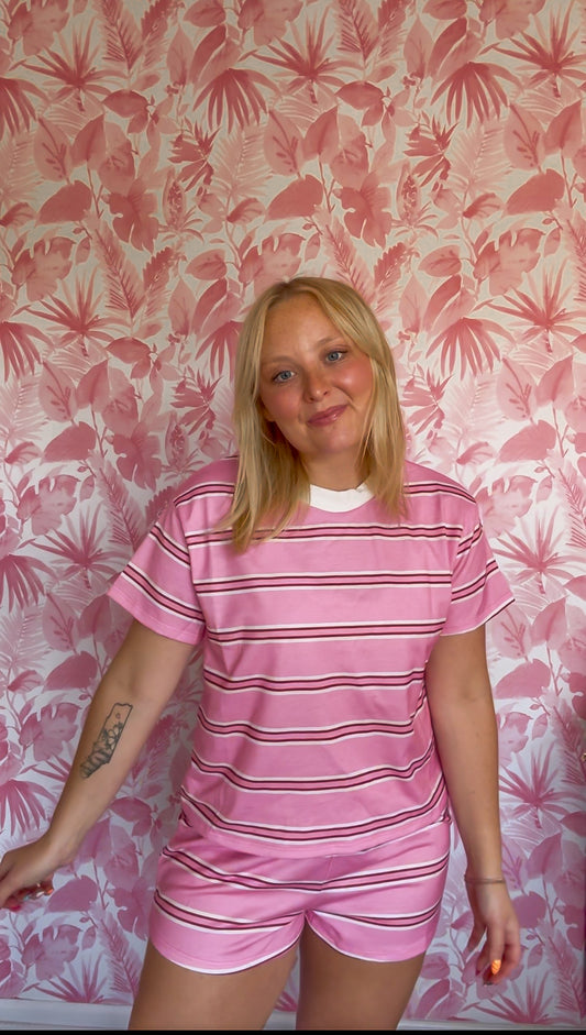 Sunset Blush Striped Tee