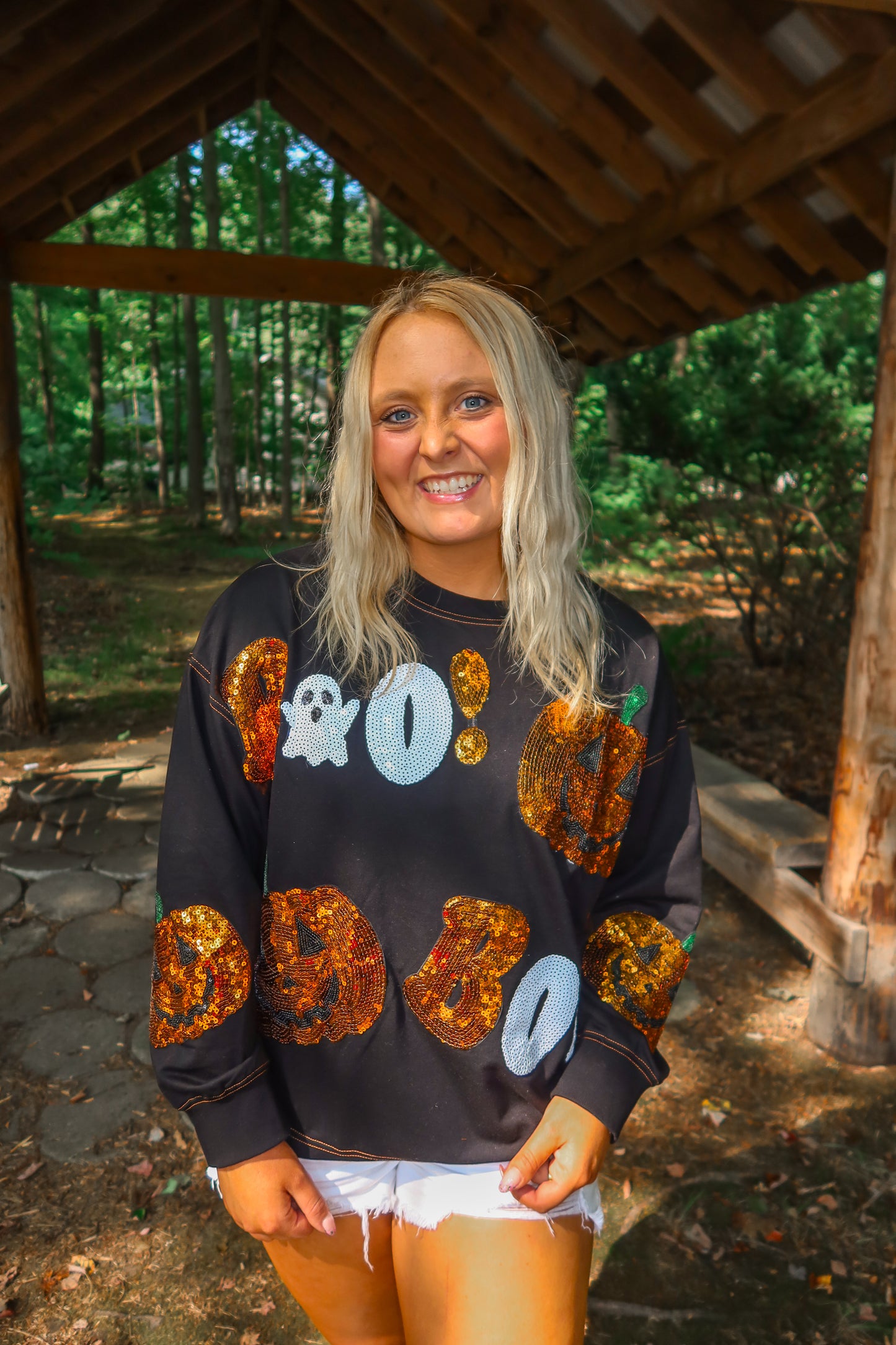 BOO Bling Halloween Pullover