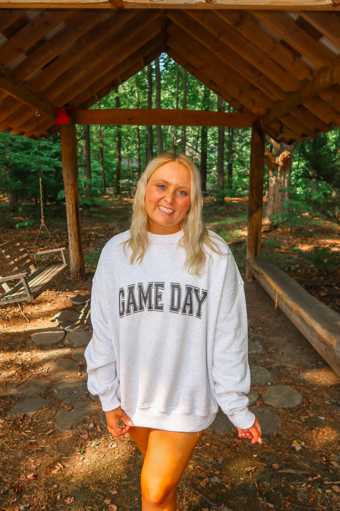 Game Day Football Bows Oversized Sweatshirt