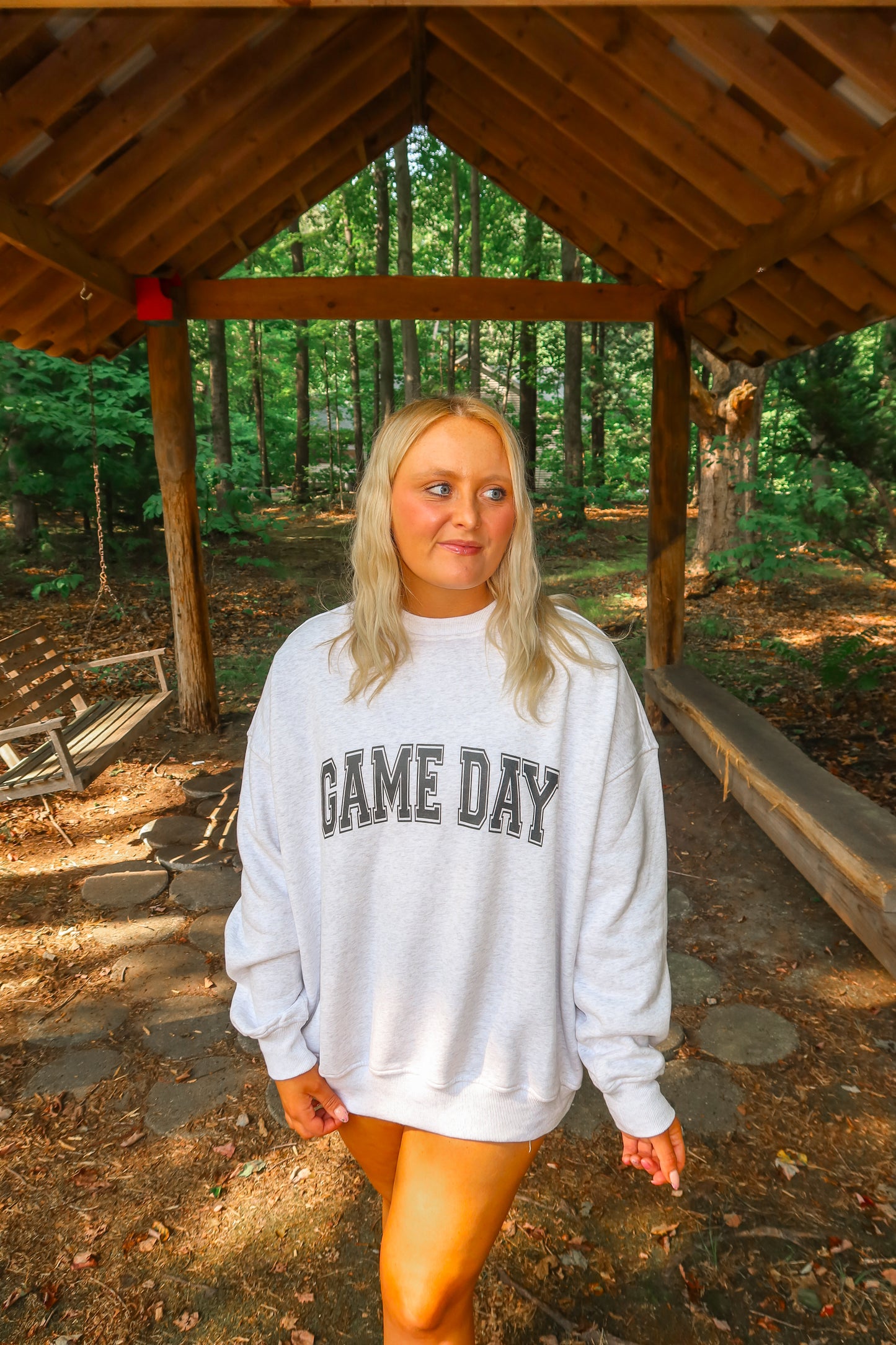 Game Day Football Bows Oversized Sweatshirt