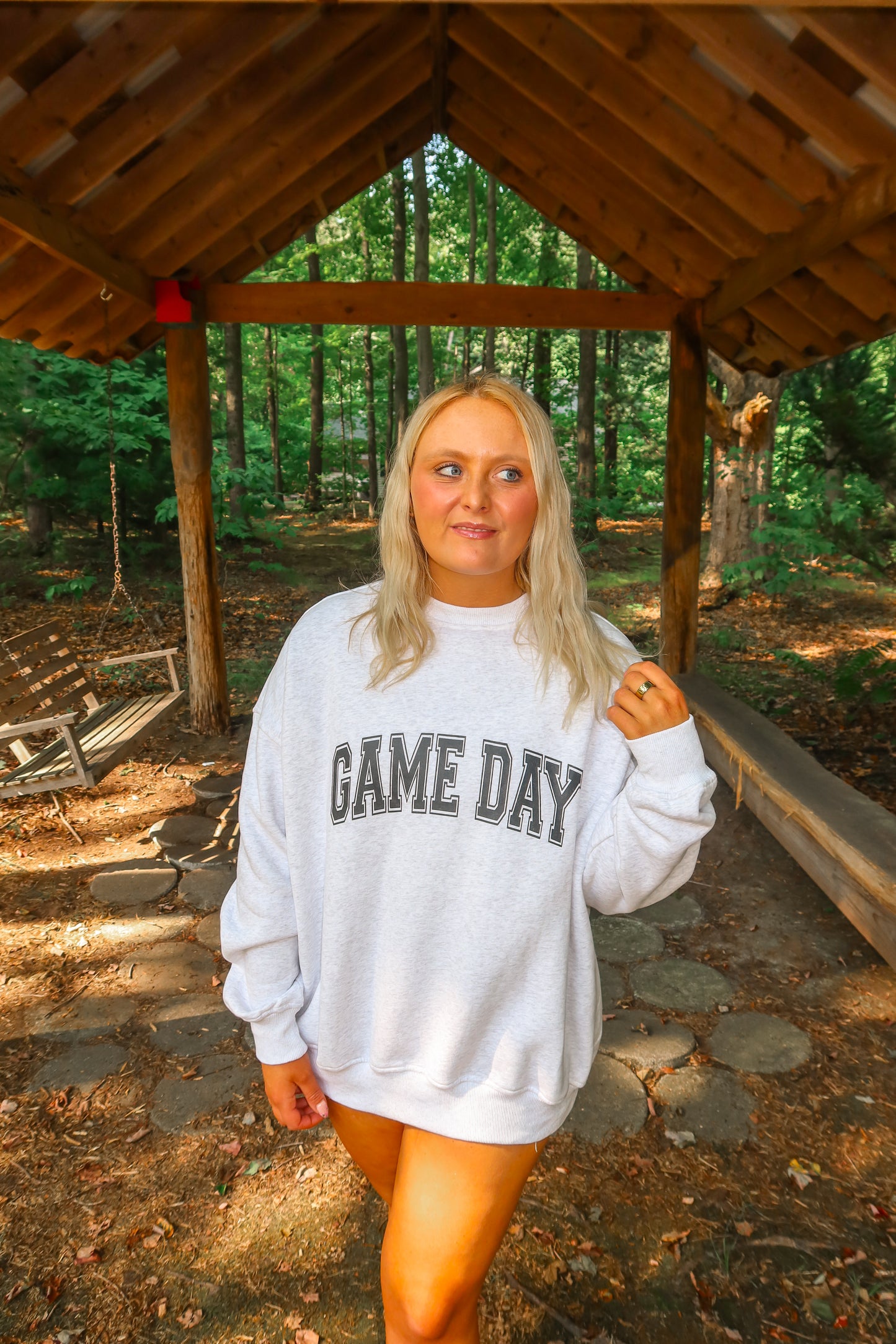 Game Day Football Bows Oversized Sweatshirt