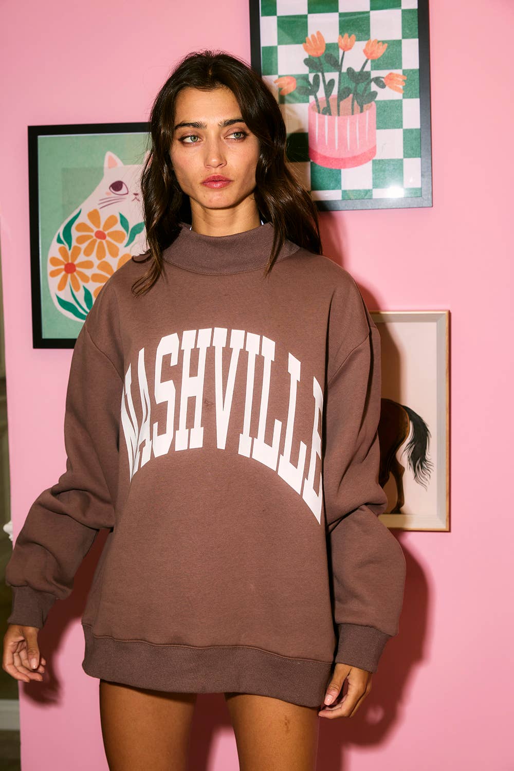 NASHVILLE & BROADWAY Reversible Mockneck Sweatshirt