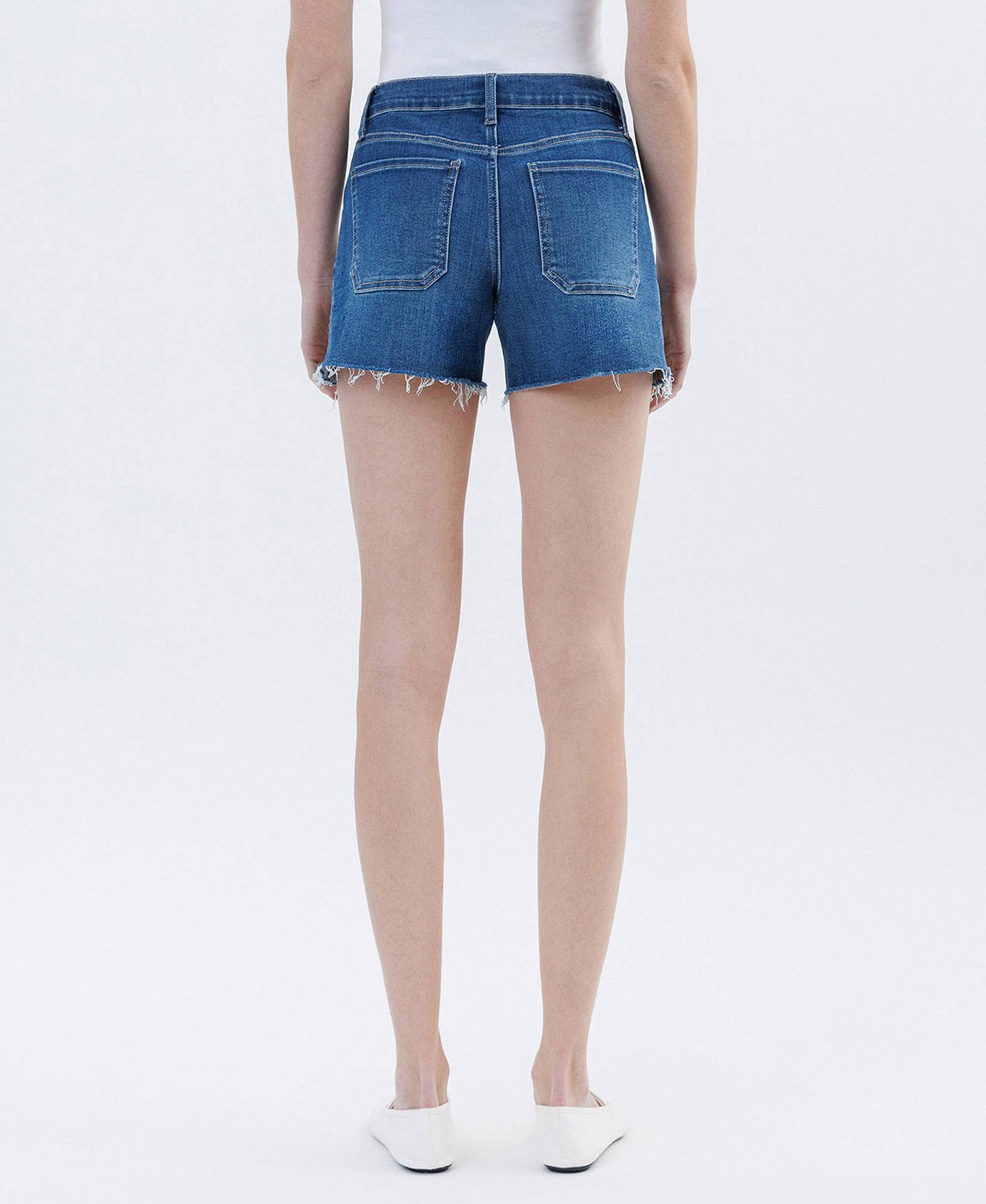 Harbor Lane High Rise Drawstring Denim Shorts