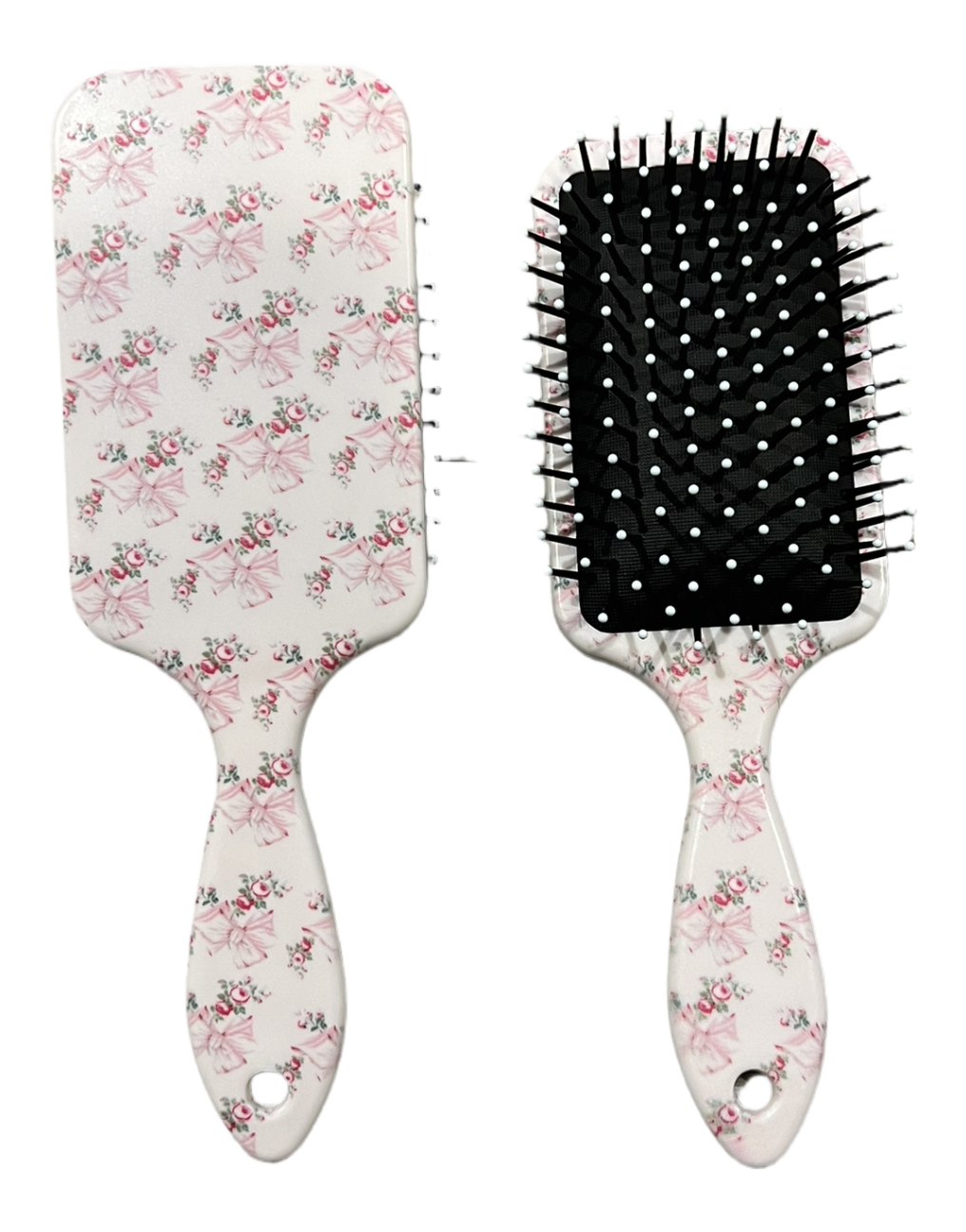 Pink coquette hair brush