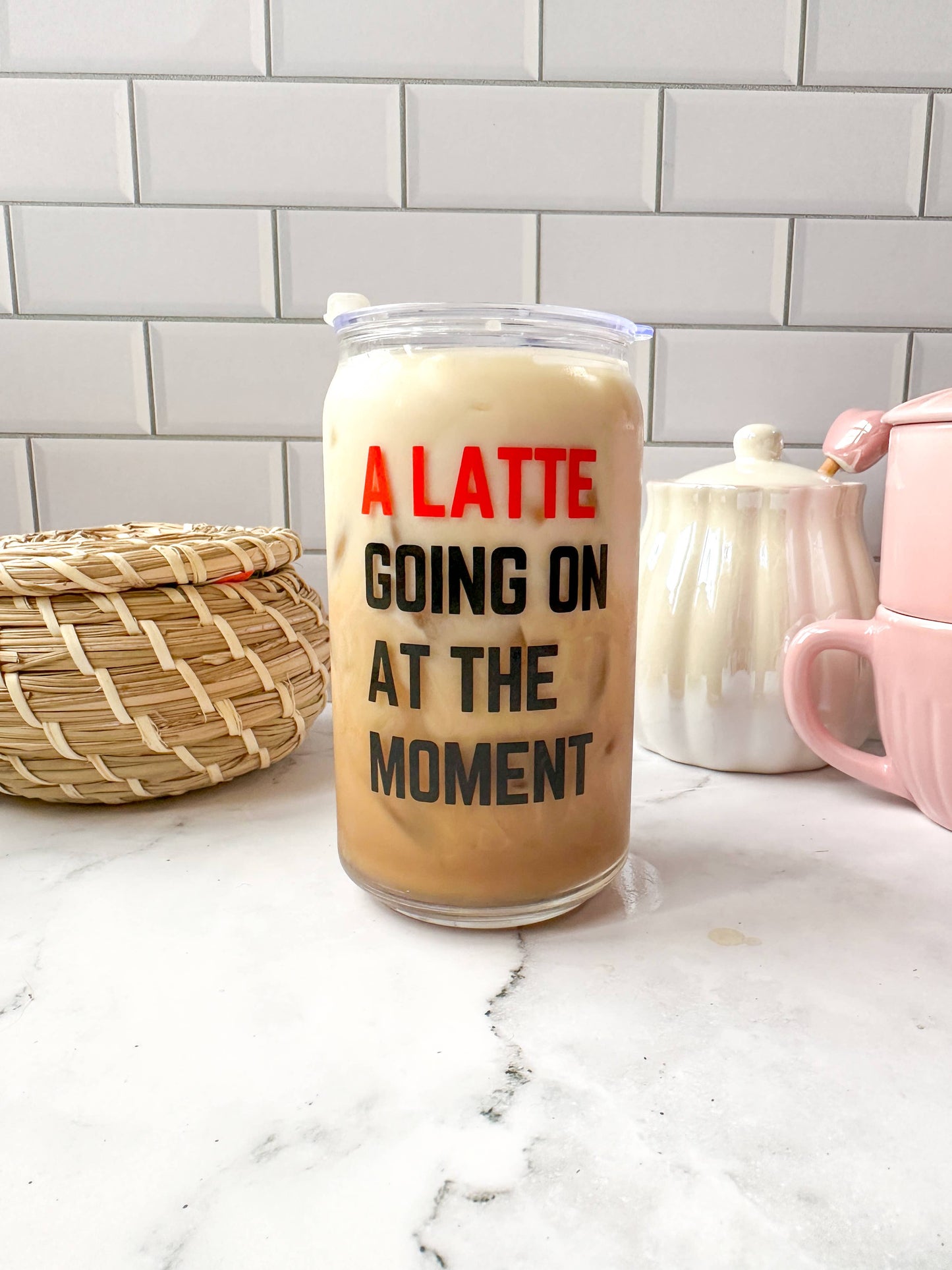 A Latte Going On Glass
