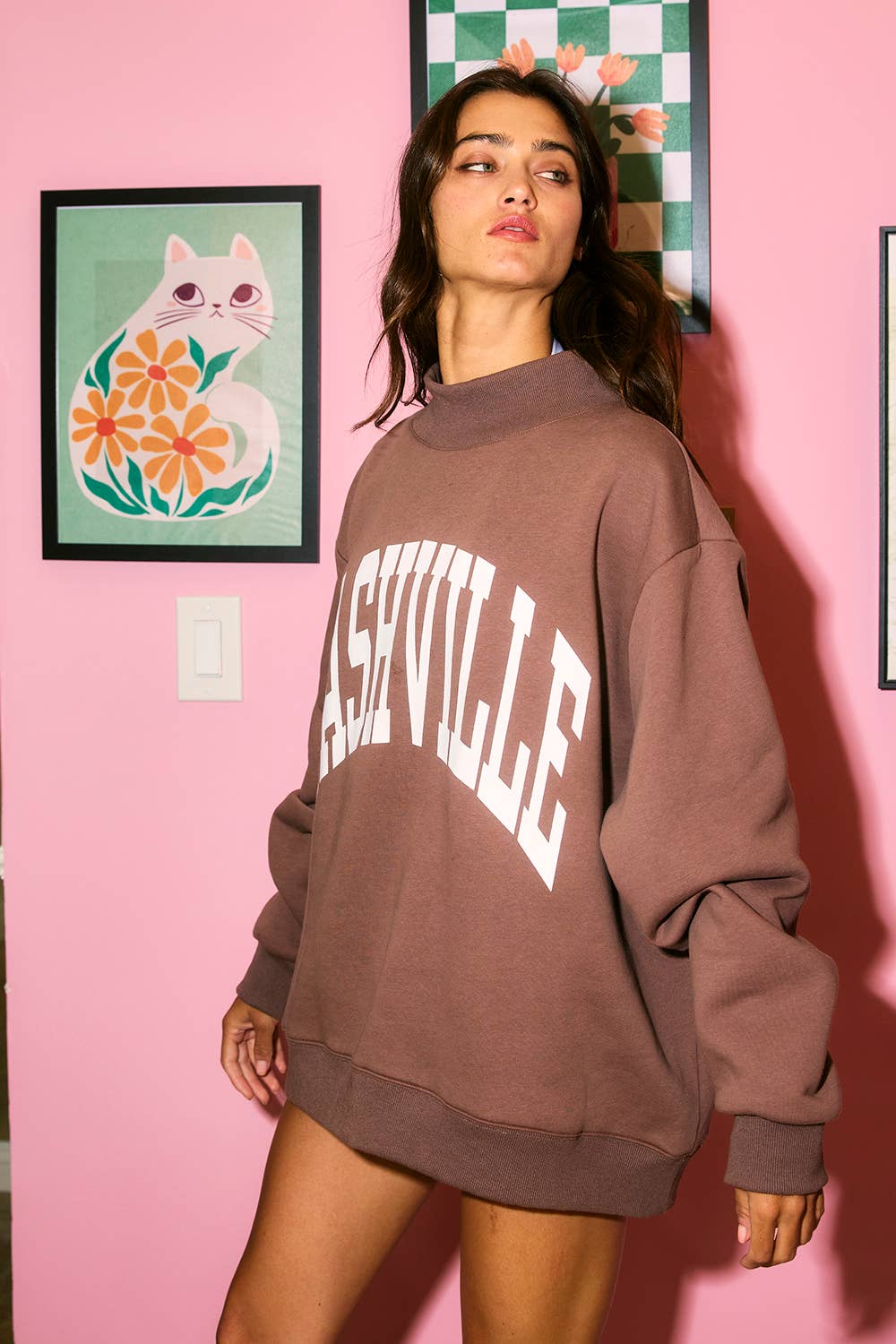 NASHVILLE & BROADWAY Reversible Mockneck Sweatshirt