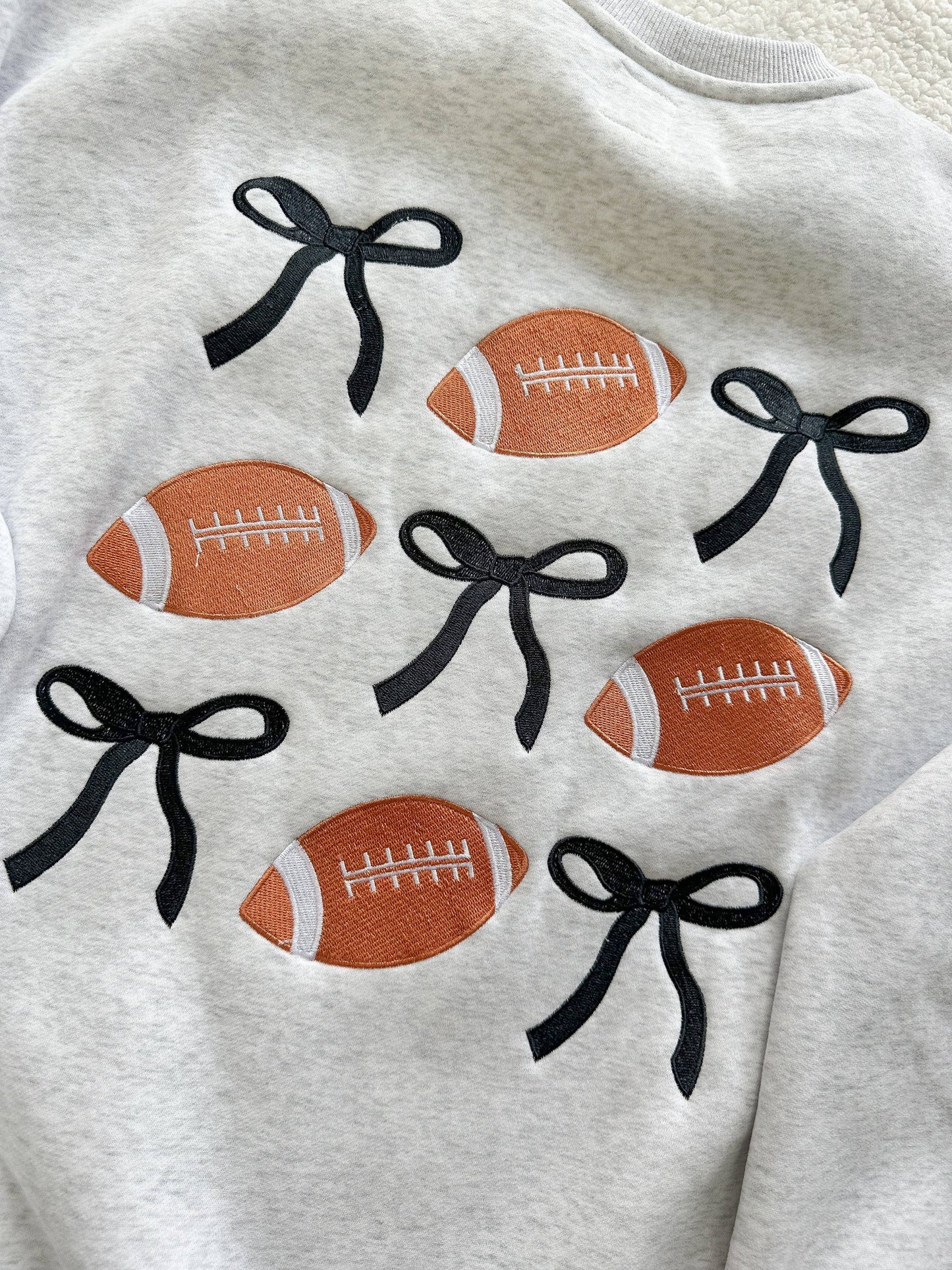 Game Day Football Bows Oversized Sweatshirt