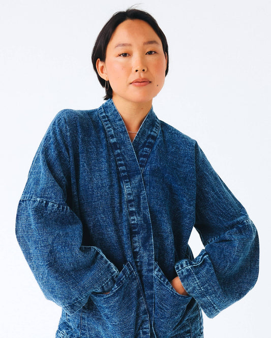 Indigo Denim Kimono Women Jacket