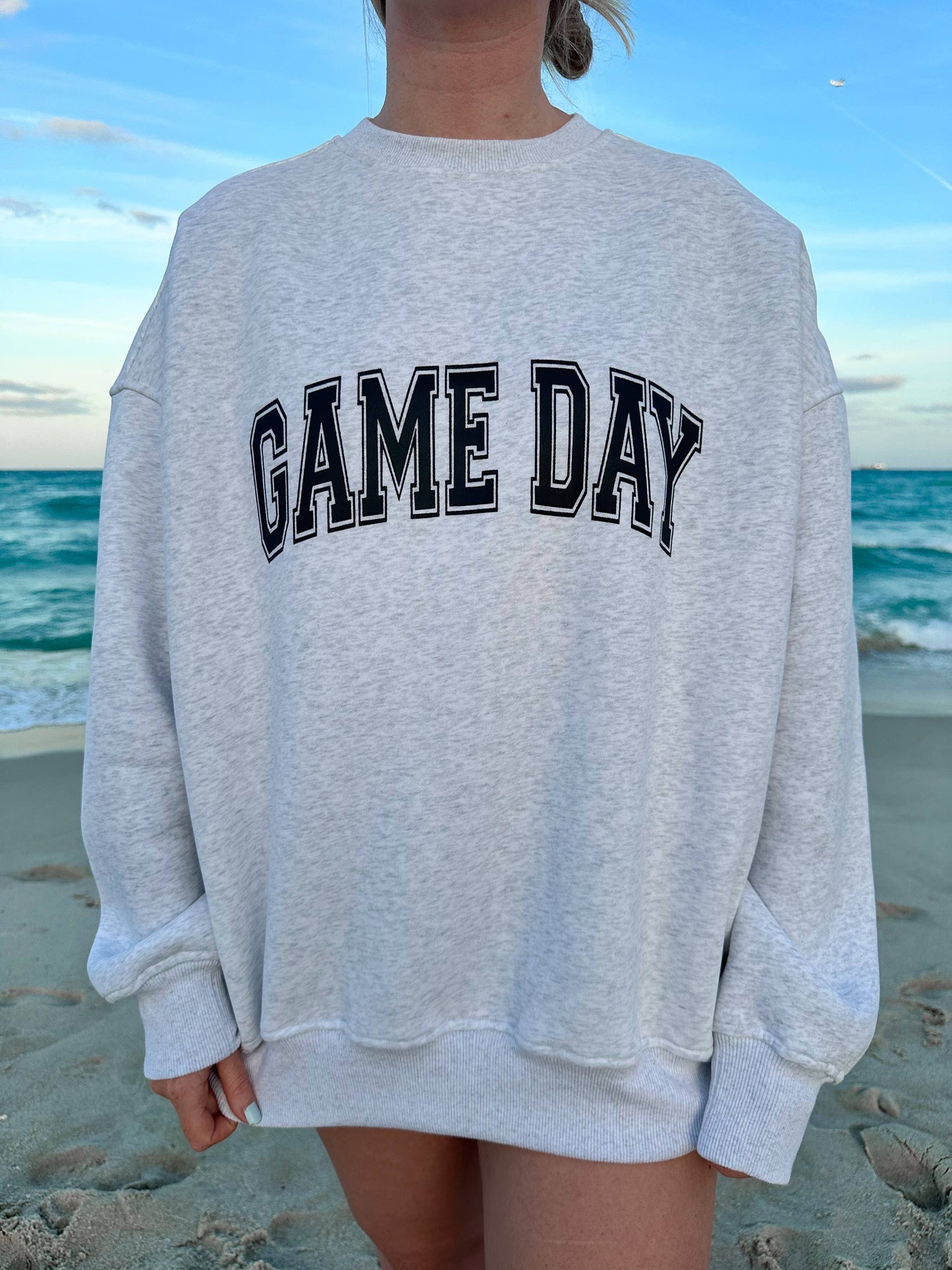 Game Day Football Bows Oversized Sweatshirt