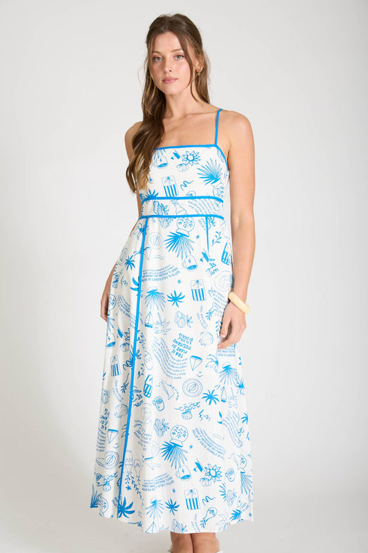 Seabreeze Sketch Maxi Dress