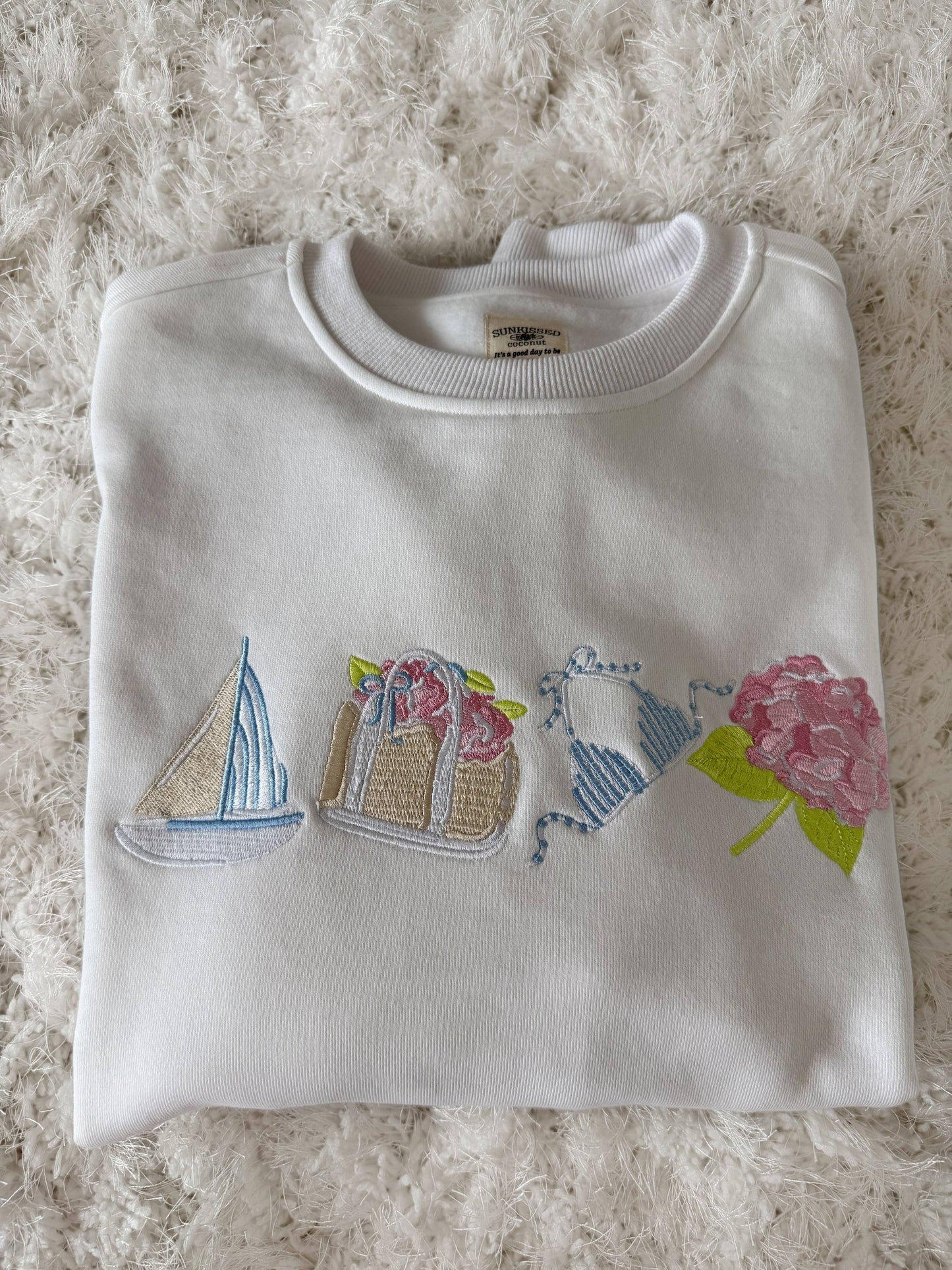 Old Harbor Garden Embroider Oversized Sweatshirt