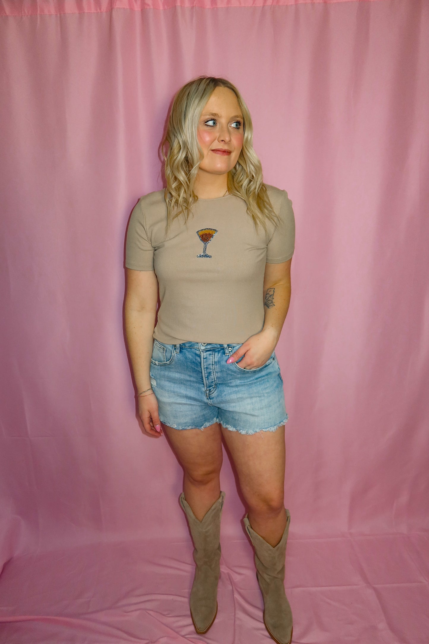 Martini Moment Ribbed Tee