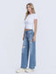High Rise Distressed Wide Leg Jeans
