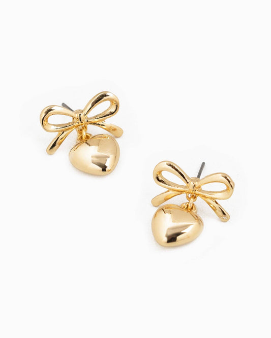 Bow Heart Drop Earrings