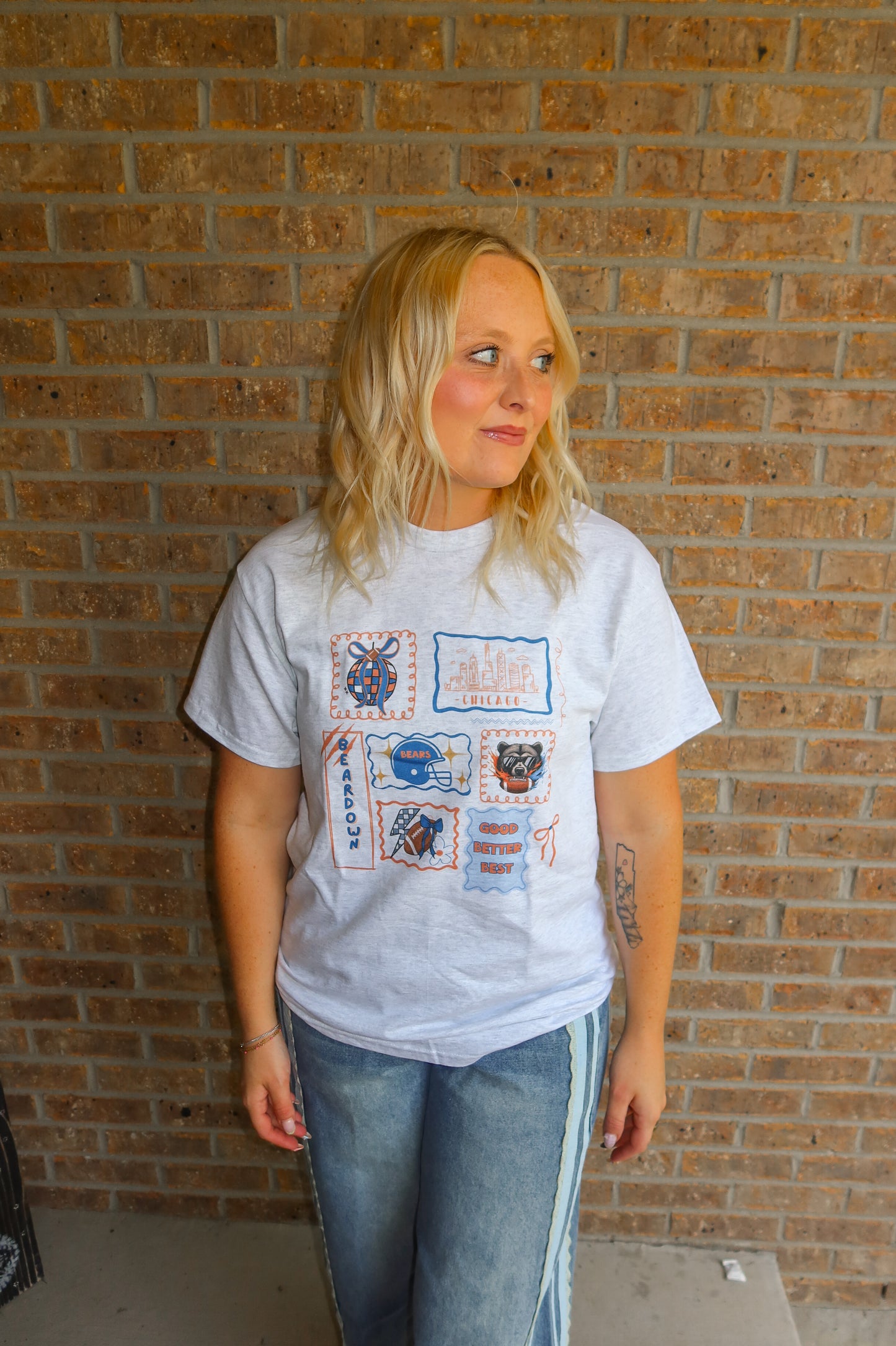 Chicago Bears Inspired Collage Crewneck/Tee