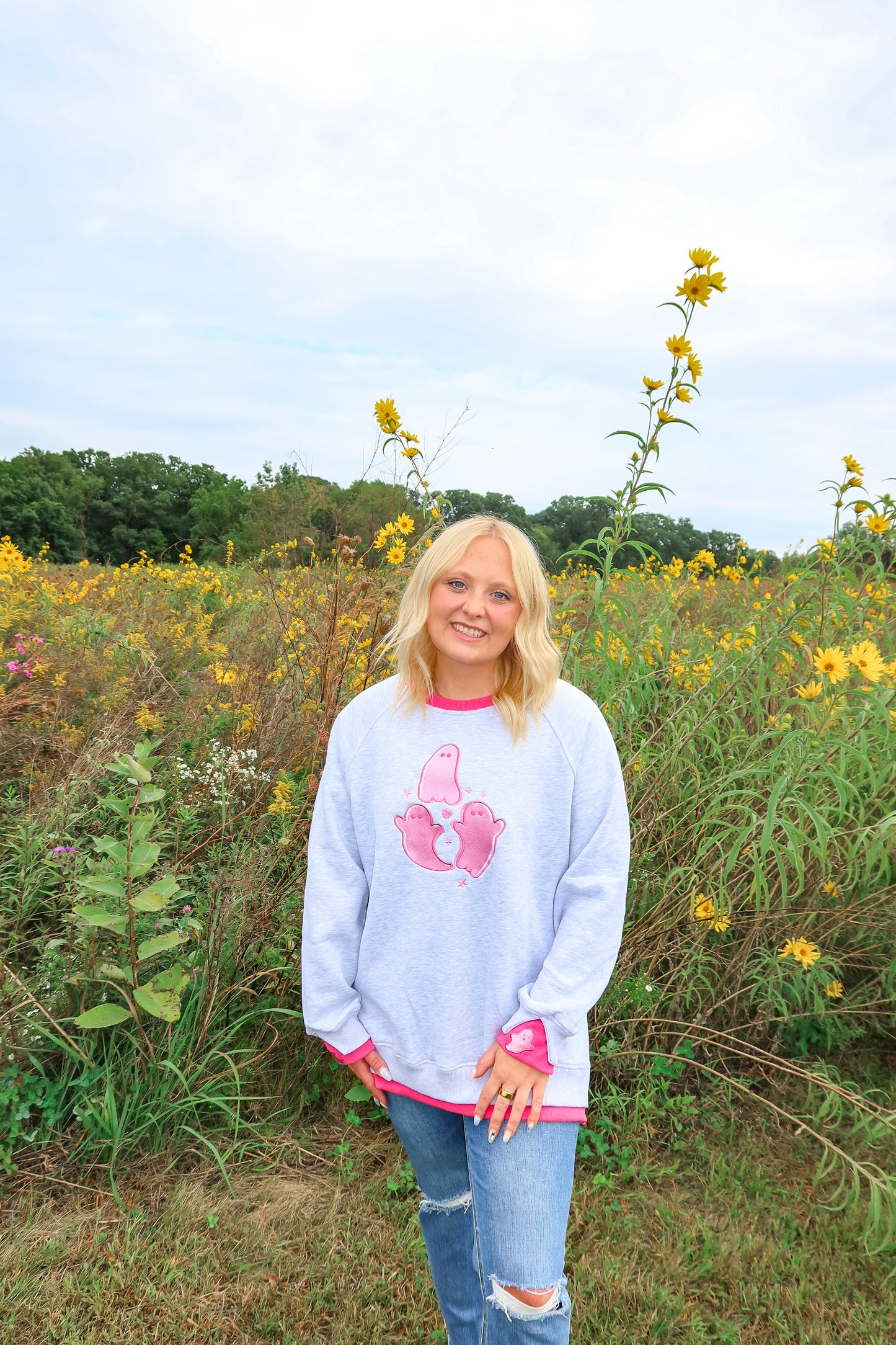 Pretty Little Ghosts Double Cuffs Sweatshirt