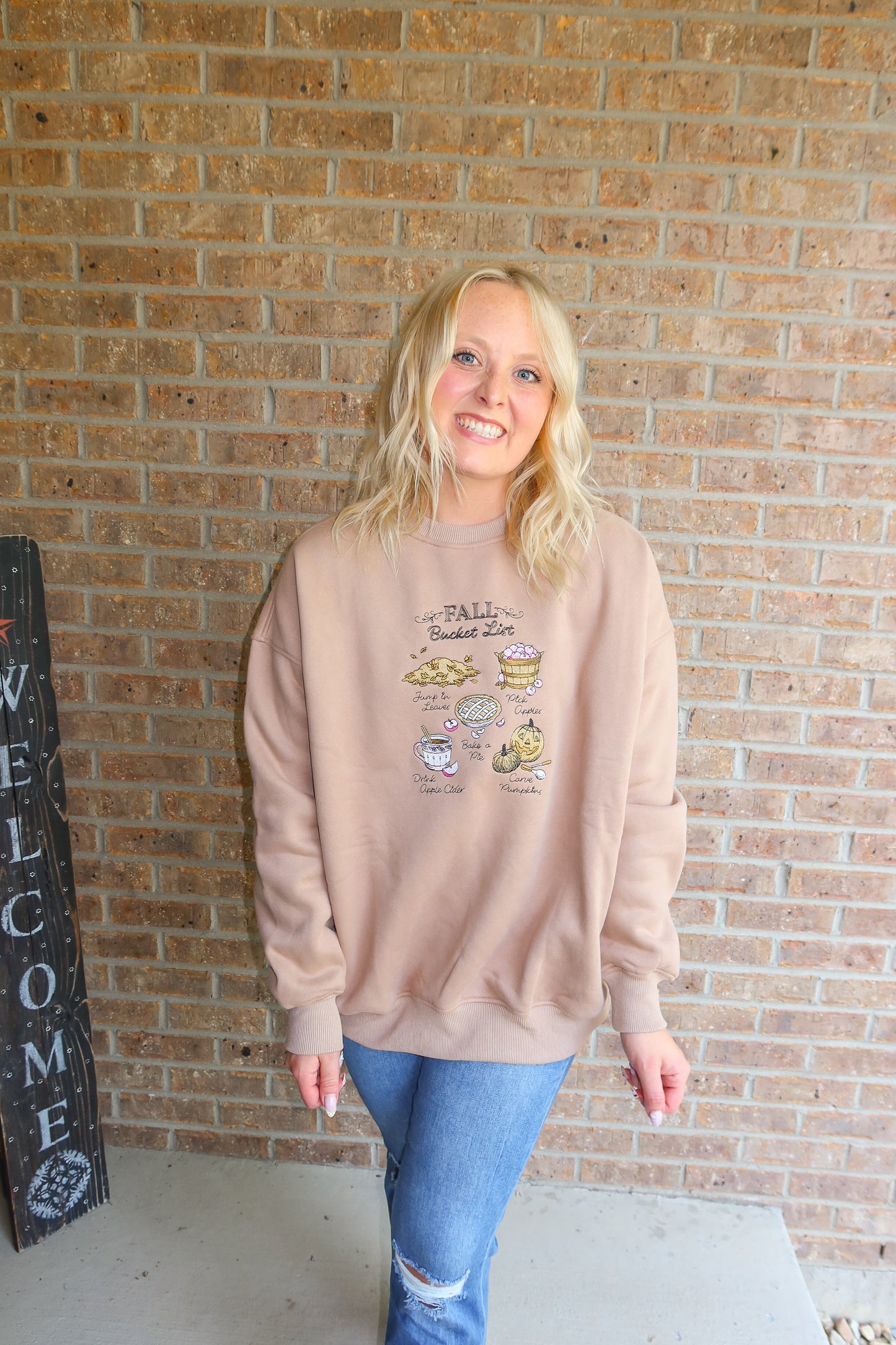Fall Bucket List Oversized Sweatshirt