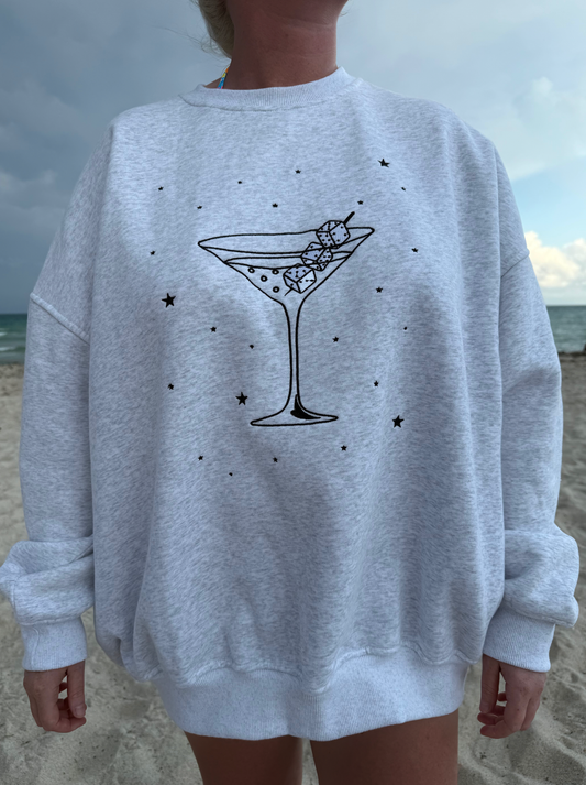 Martini Dice Embroider Sweatshirt