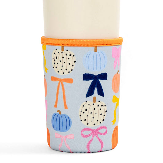 Pumpkins & Bows coffee coozie