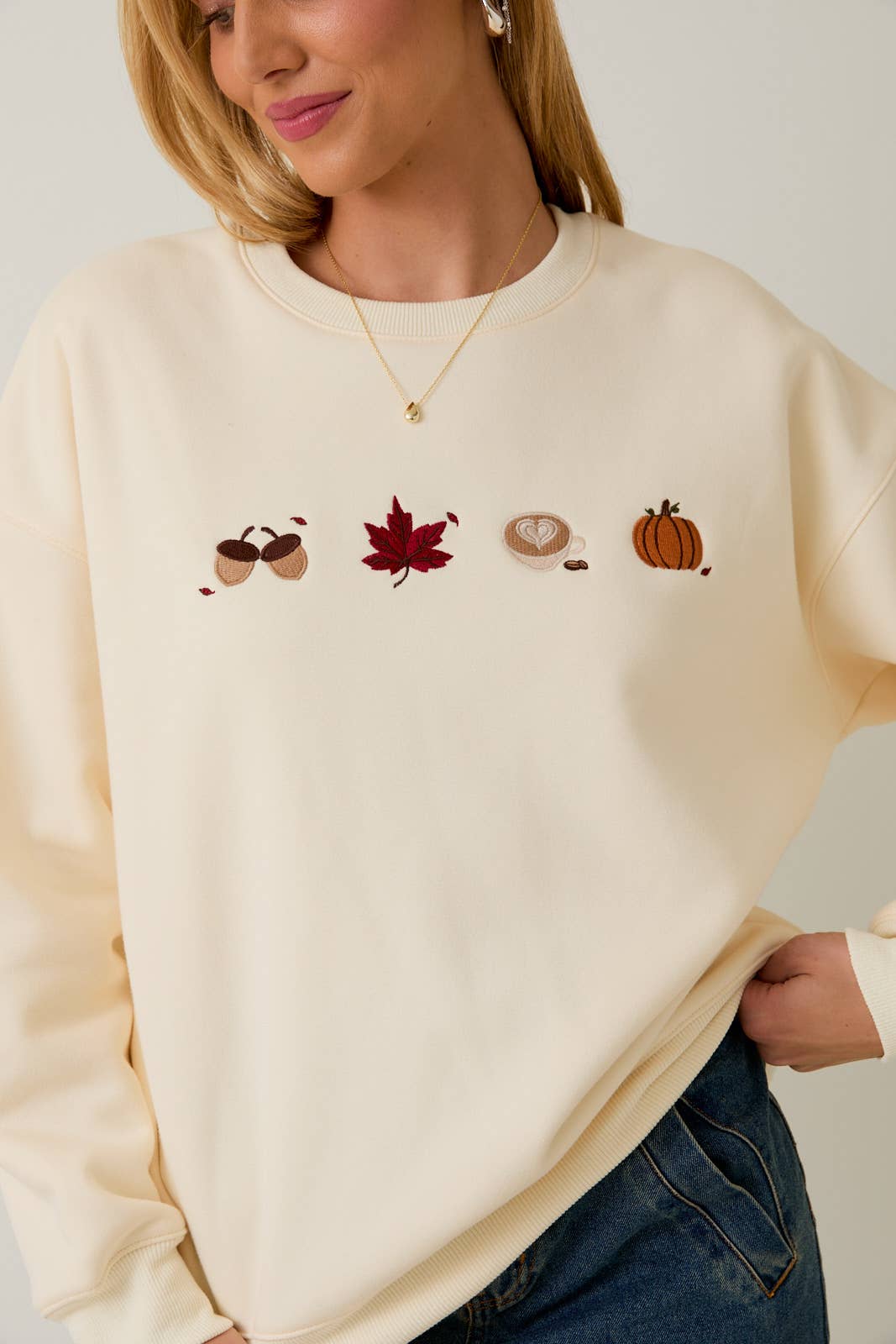 Fall Embroidery Sweatshirt