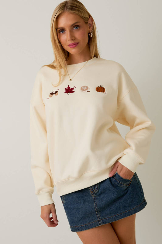 Fall Embroidery Sweatshirt