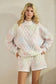 Floral Quilted mock neck Sweatshirt