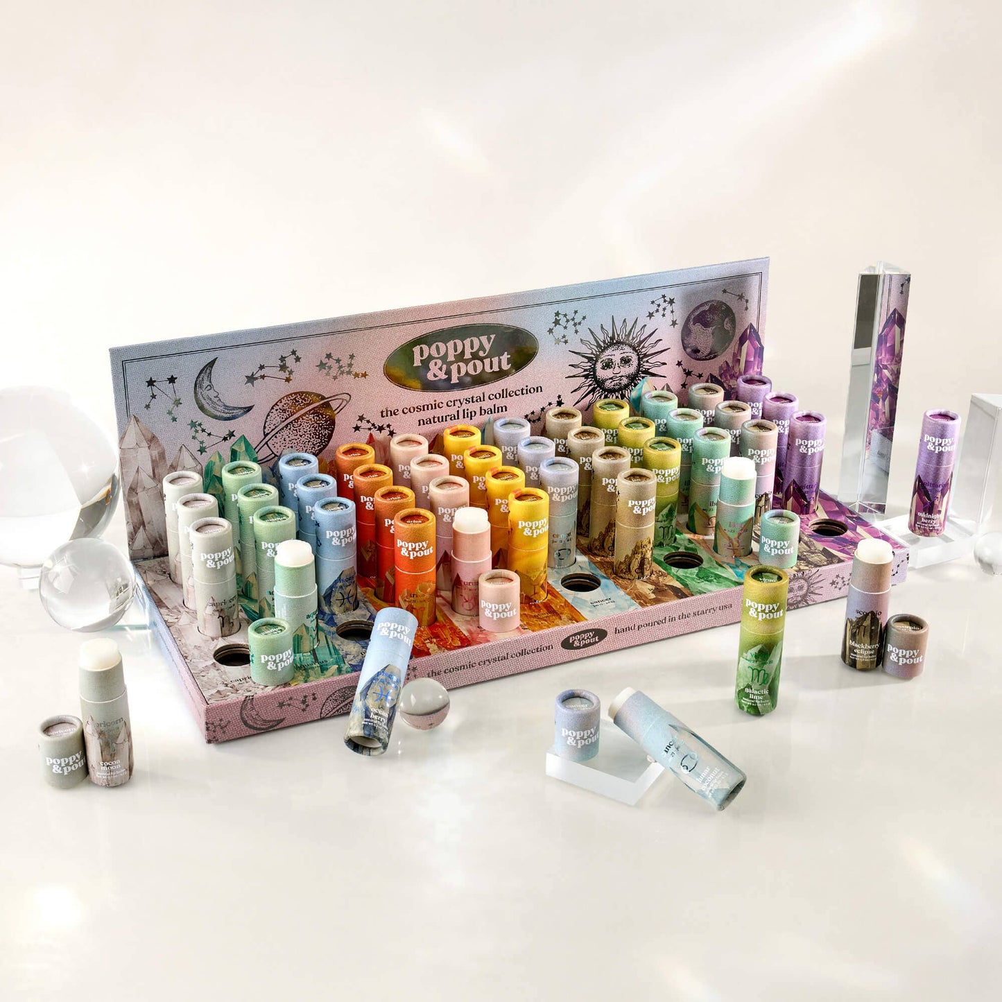 Poppy & Pout Zodiac Cosmic Crystal Lip Balm