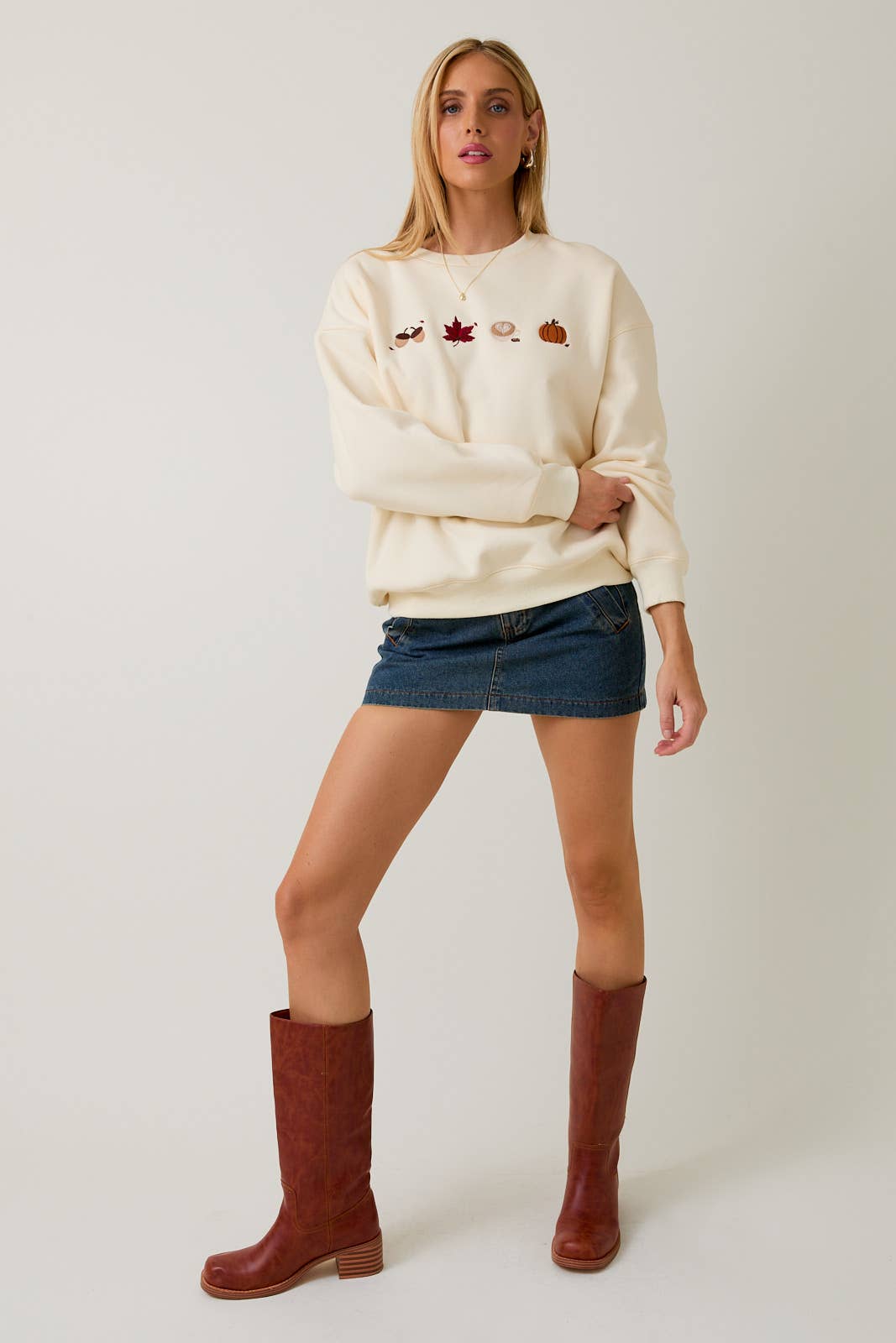 Fall Embroidery Sweatshirt