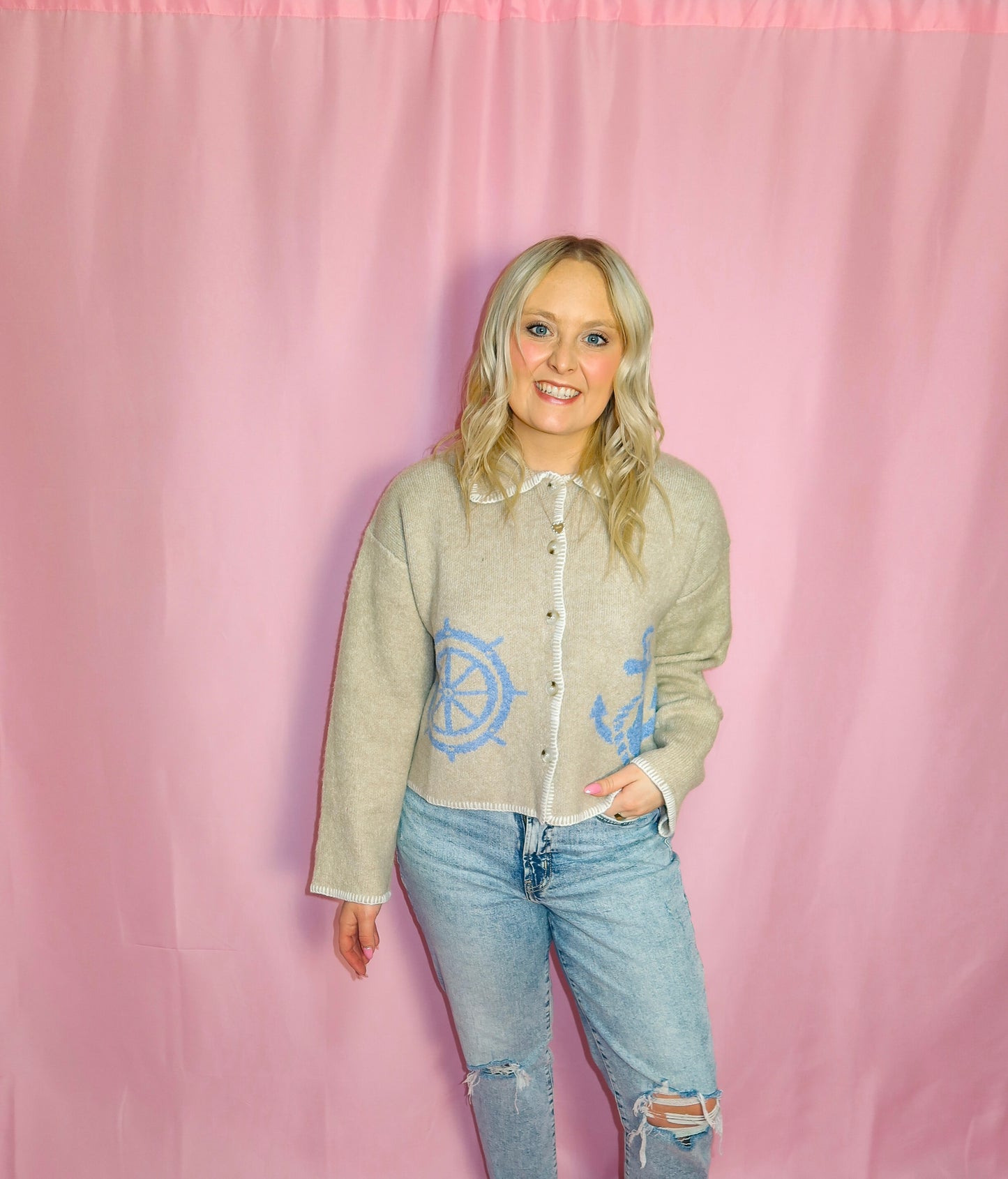 Harbor Breeze Anchor Cardigan
