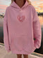 Ocean Heart Embroidered Oversized Hoodie