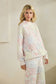 Floral Quilted mock neck Sweatshirt