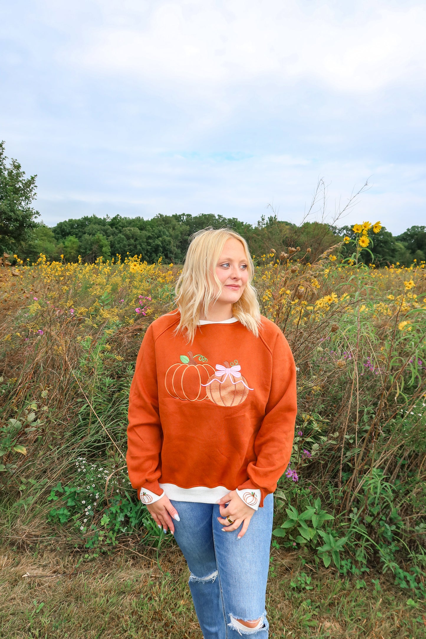 Pretty Little Pumpkins Cuff Sweatshirt