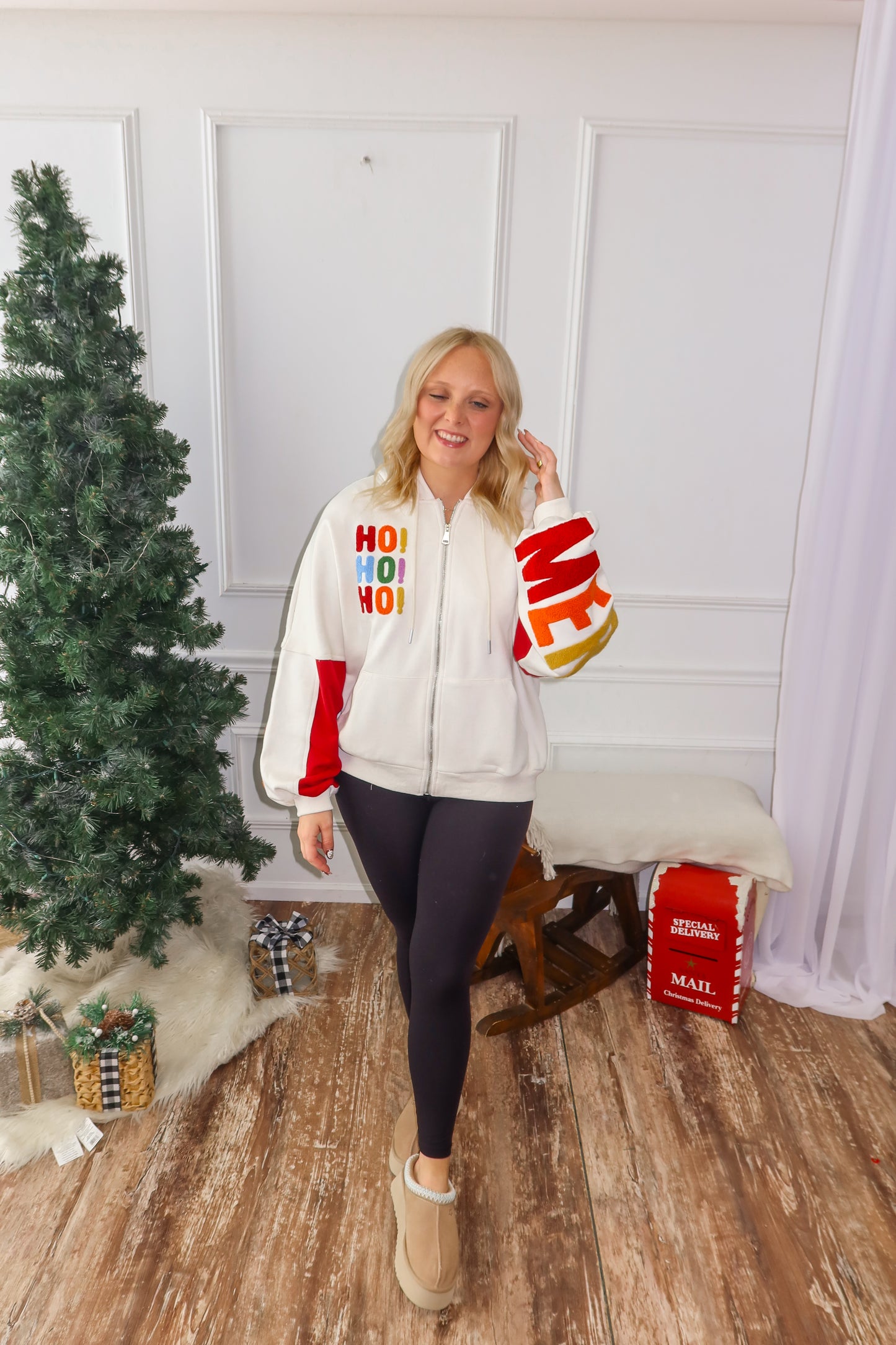 Merry & Bright Zip-Up Hoodie