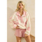 Pink Horizon Quilted Quarter Zip