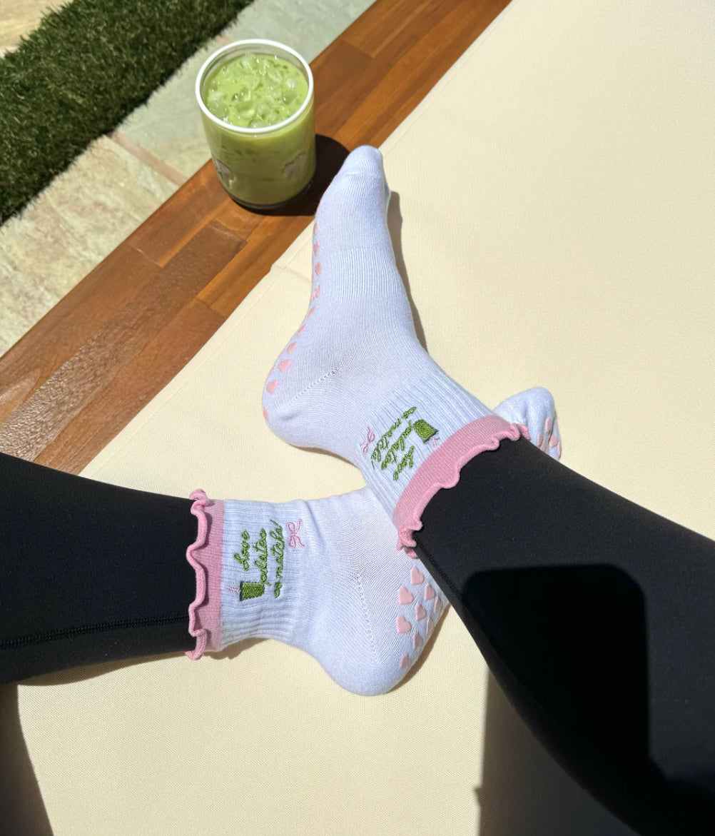 Pilates & Matcha Grippy Socks